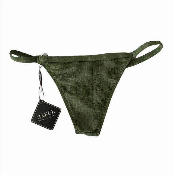 Zaful Army Green String Bikini Bottom - Picture 2 of 4
